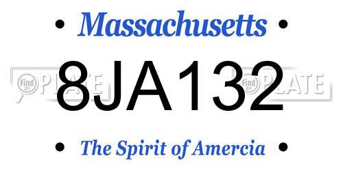8JA132 Massachusetts License Plate
