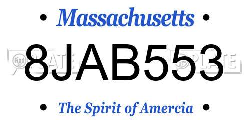 8JAB553 Massachusetts License Plate