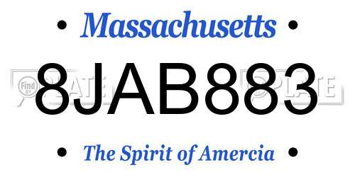 8JAB883 Massachusetts License Plate