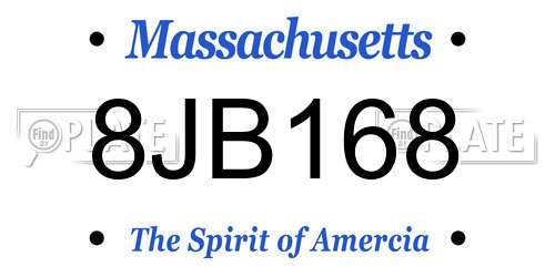 8JB168 Massachusetts License Plate