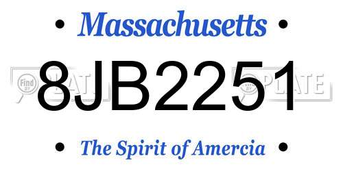 8JB2251 Massachusetts License Plate