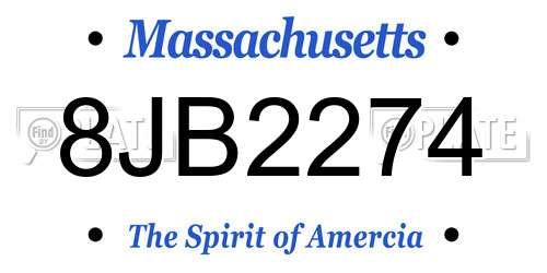 8JB2274 Massachusetts License Plate