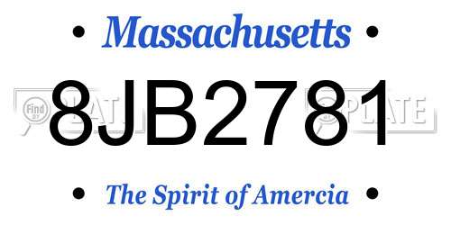 8JB2781 Massachusetts License Plate