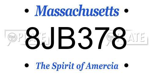 8JB378 Massachusetts License Plate
