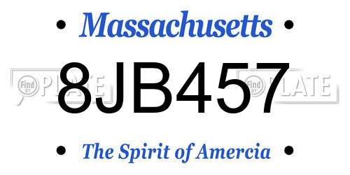 8JB457 Massachusetts License Plate