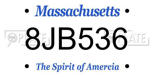 8JB536 Massachusetts License Plate