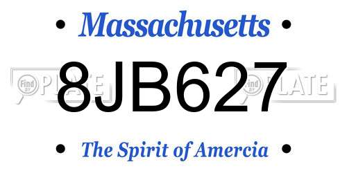 8JB627 Massachusetts License Plate