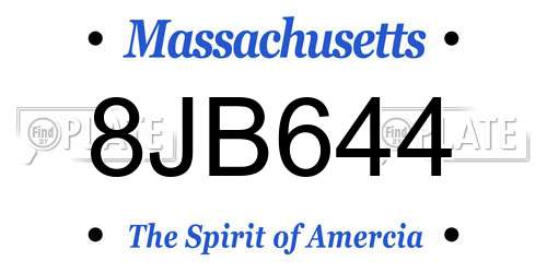 8JB644 Massachusetts License Plate