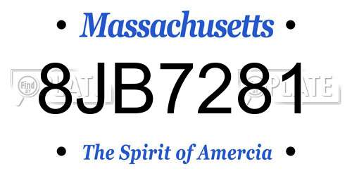8JB7281 Massachusetts License Plate