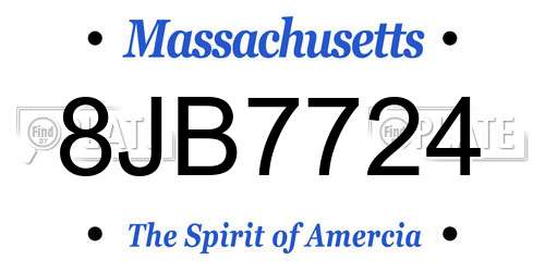 8JB7724 Massachusetts License Plate