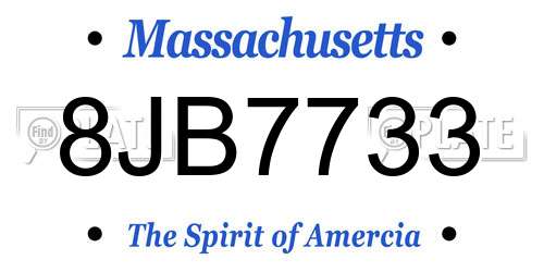 8JB7733 Massachusetts License Plate