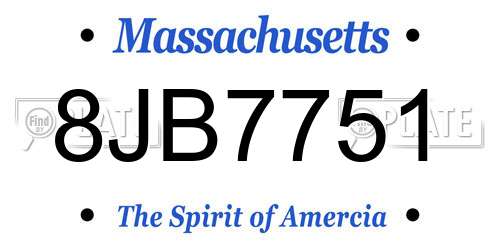 8JB7751 Massachusetts License Plate