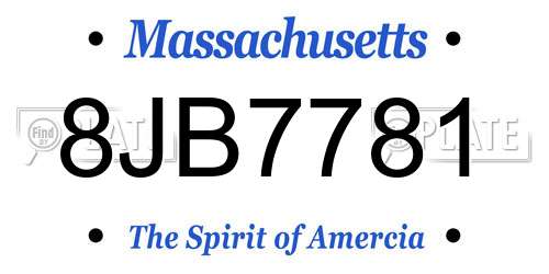 8JB7781 Massachusetts License Plate