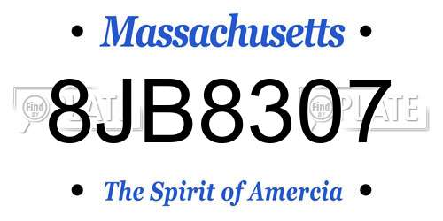 8JB8307 Massachusetts License Plate