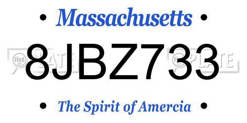 8JBZ733 Massachusetts License Plate