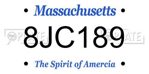 8JC189 Massachusetts License Plate