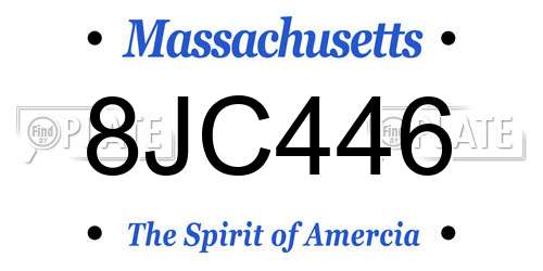 8JC446 Massachusetts License Plate