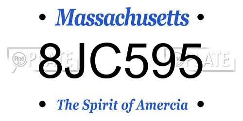 8JC595 Massachusetts License Plate