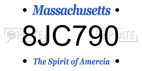 8JC790 Massachusetts License Plate