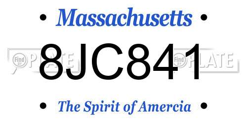 8JC841 Massachusetts License Plate