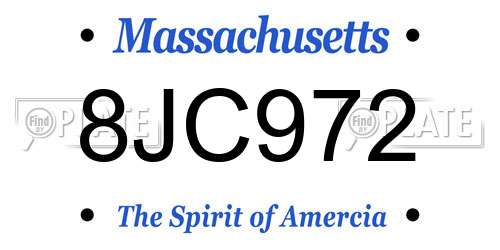 8JC972 Massachusetts License Plate
