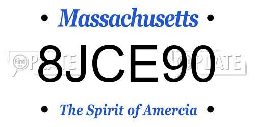 8JCE90 Massachusetts License Plate