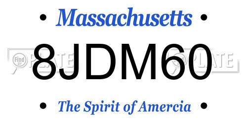 8JDM60 Massachusetts License Plate