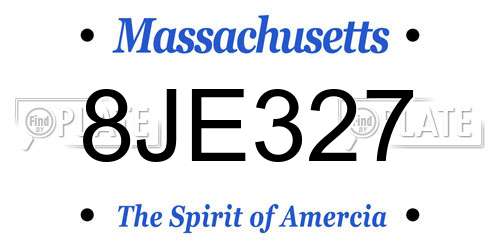 8JE327 Massachusetts License Plate