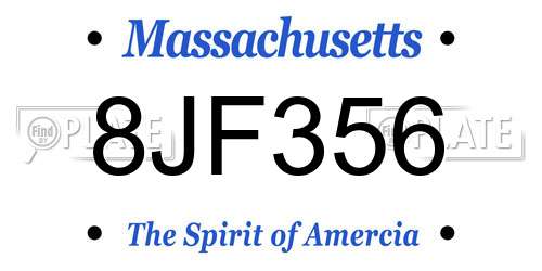 8JF356 Massachusetts License Plate
