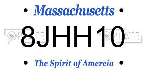 8JHH10 Massachusetts License Plate