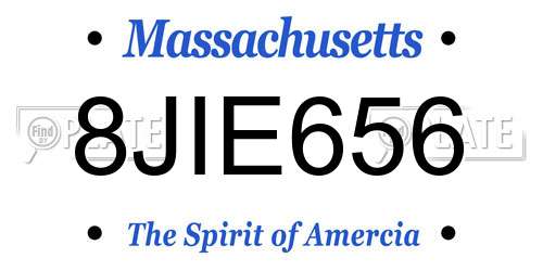 8JIE656 Massachusetts License Plate
