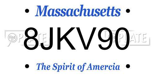 8JKV90 Massachusetts License Plate