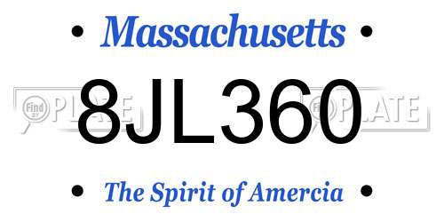 8JL360 Massachusetts License Plate