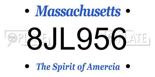 8JL956 Massachusetts License Plate