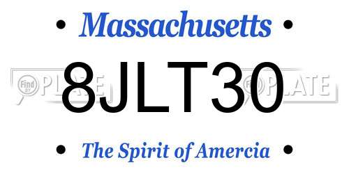 8JLT30 Massachusetts License Plate