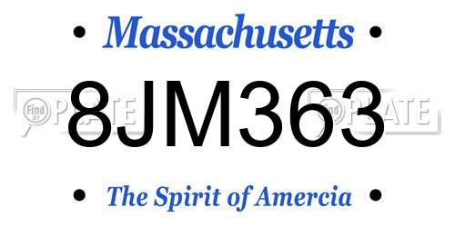 8JM363 Massachusetts License Plate