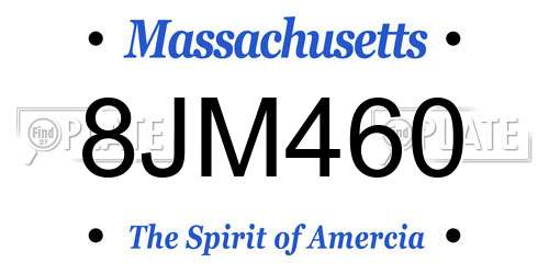 8JM460 Massachusetts License Plate