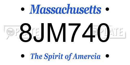 8JM740 Massachusetts License Plate