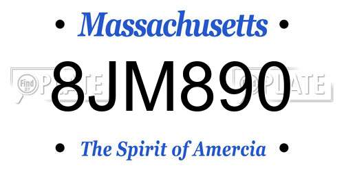 8JM890 Massachusetts License Plate