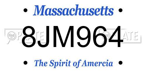 8JM964 Massachusetts License Plate