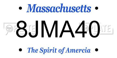 8JMA40 Massachusetts License Plate