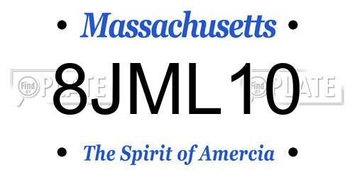 8JML10 Massachusetts License Plate