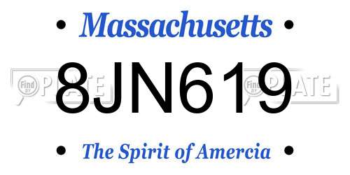 8JN619 Massachusetts License Plate