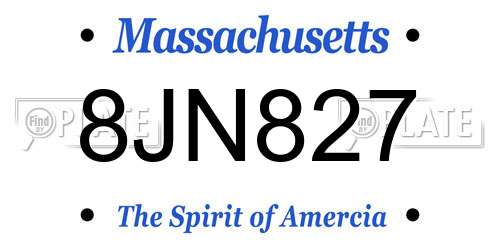 8JN827 Massachusetts License Plate