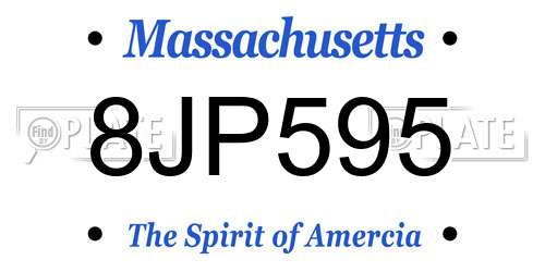 8JP595 Massachusetts License Plate