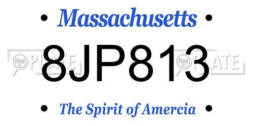 8JP813 Massachusetts License Plate