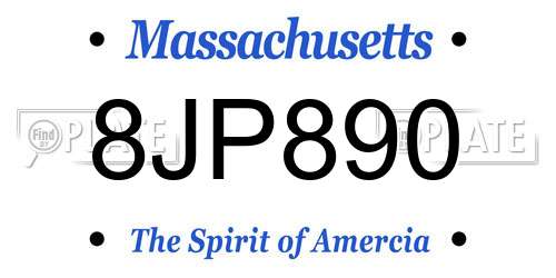 8JP890 Massachusetts License Plate