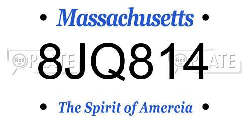 8JQ814 Massachusetts License Plate