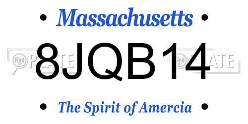 8JQB14 Massachusetts License Plate