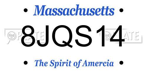 8JQS14 Massachusetts License Plate